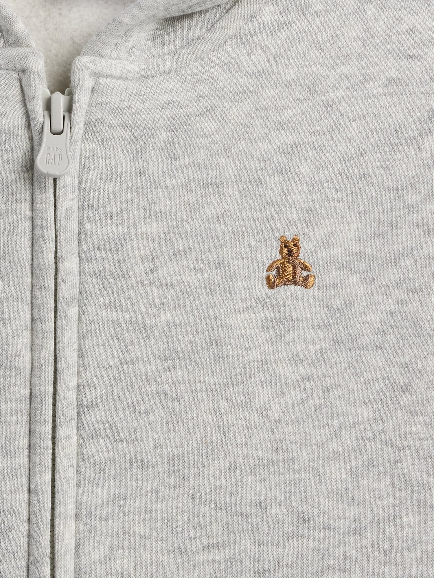 Gap Factory Babygap Brannan Bear Fleece Zip Hoodie In Gray
