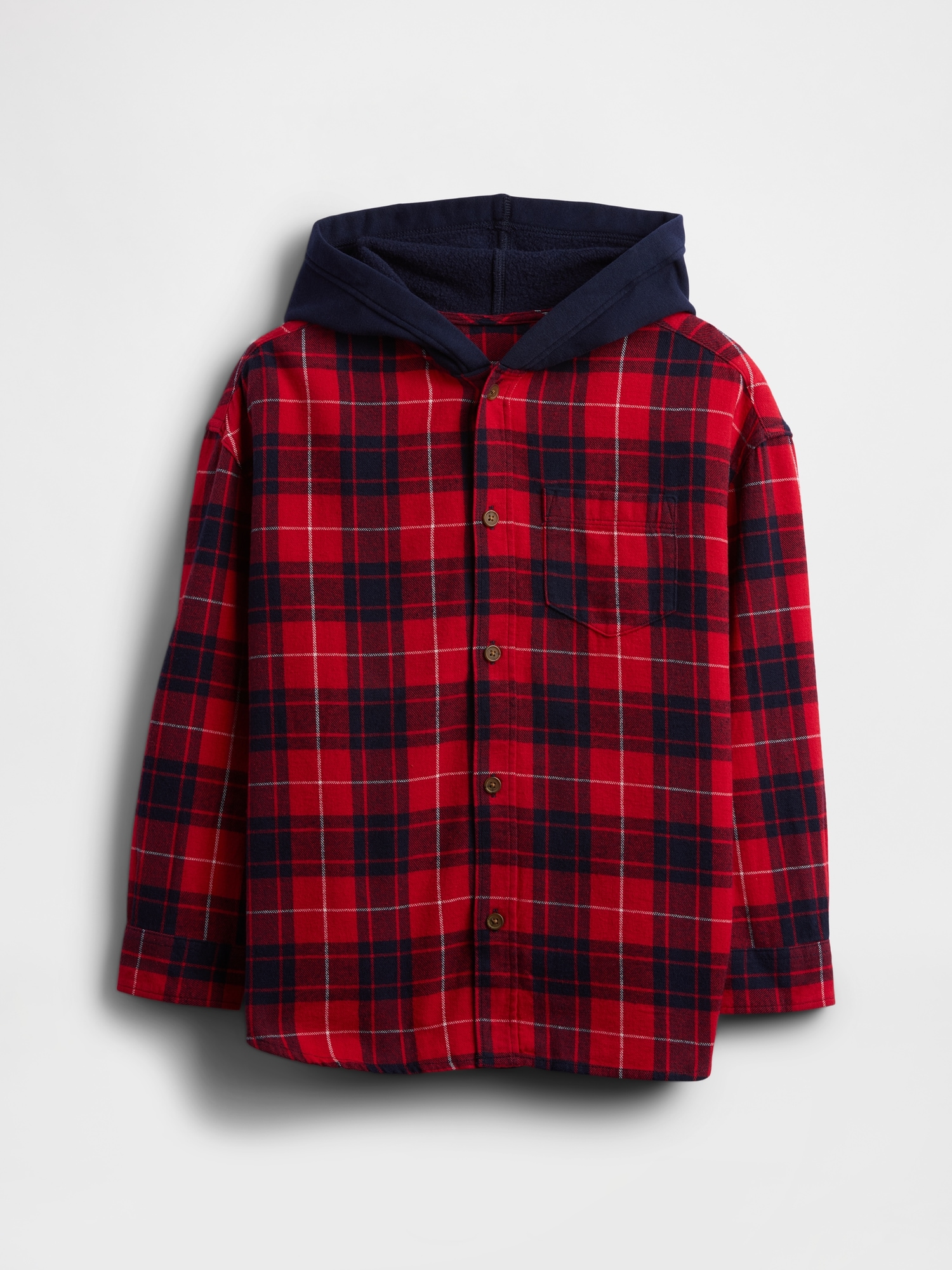 Kids Relaxed Hooded Flannel Shirt