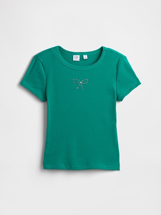 Image number 1 showing, Kids Ribbed Pointelle T-Shirt