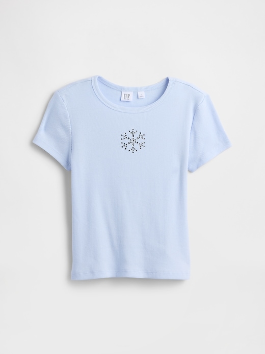 Image number 1 showing, Kids Ribbed Pointelle T-Shirt