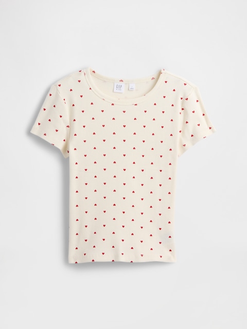 Kids Ribbed Pointelle Crewneck T-Shirt