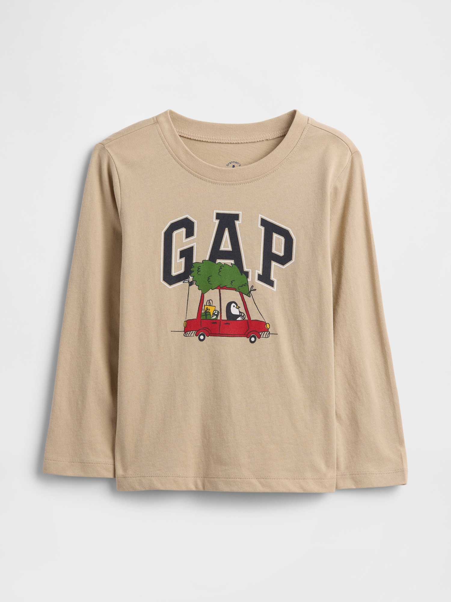 babyGap Logo T-Shirt - Ivory Cream Frost Christmas Tree Car