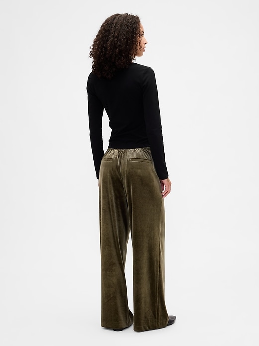 Image number 4 showing, Recycled Pull-On Velour Wide-Leg Pants