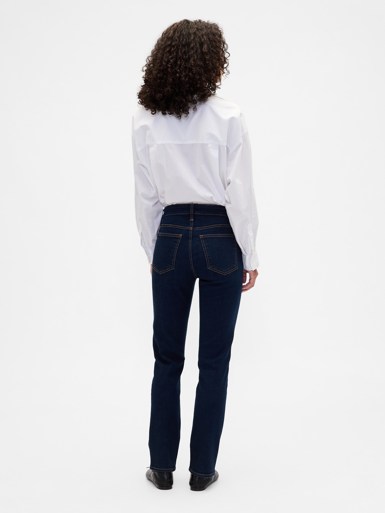 Gap Factory Mid Rise Classic Straight Jeans In Black