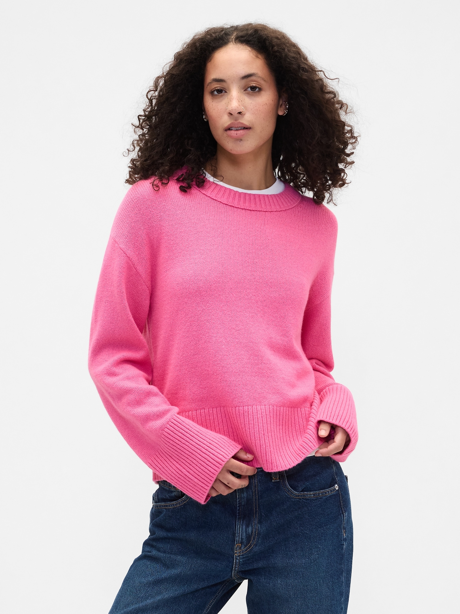 CashSoft Relaxed Crewneck Sweater - Love Letter Pink