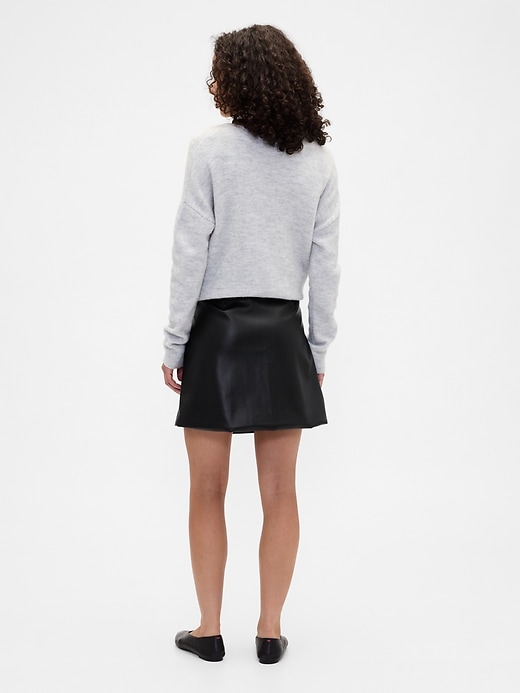 Image number 2 showing, Vegan-Leather Mini Skirt