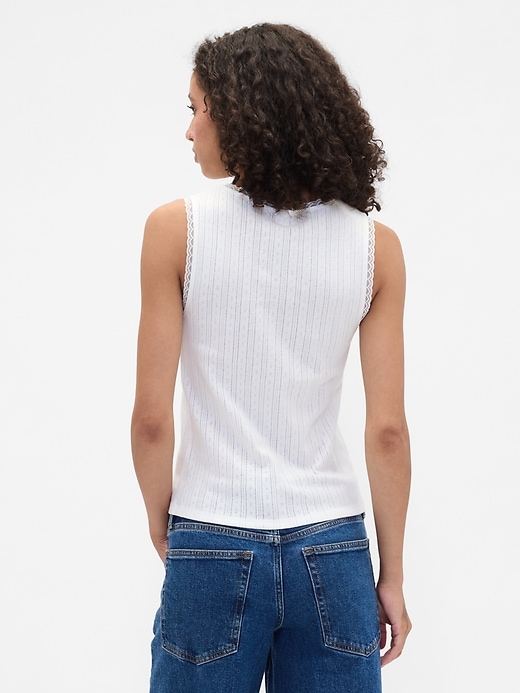 Image number 2 showing, Sleeveless Pointelle Top