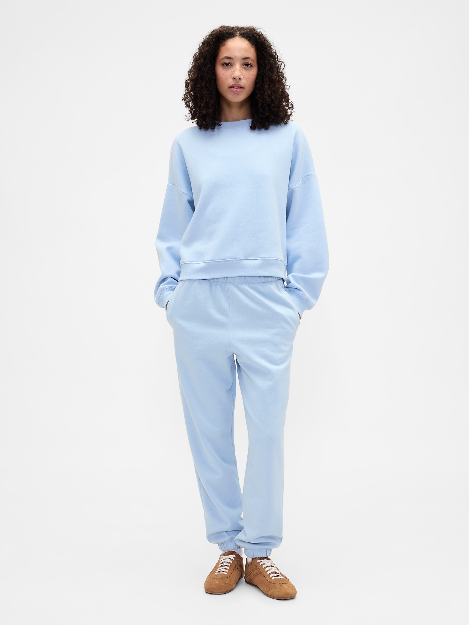 Gap Factory Relaxed Wedge Crewneck Sweatshirt In Blue