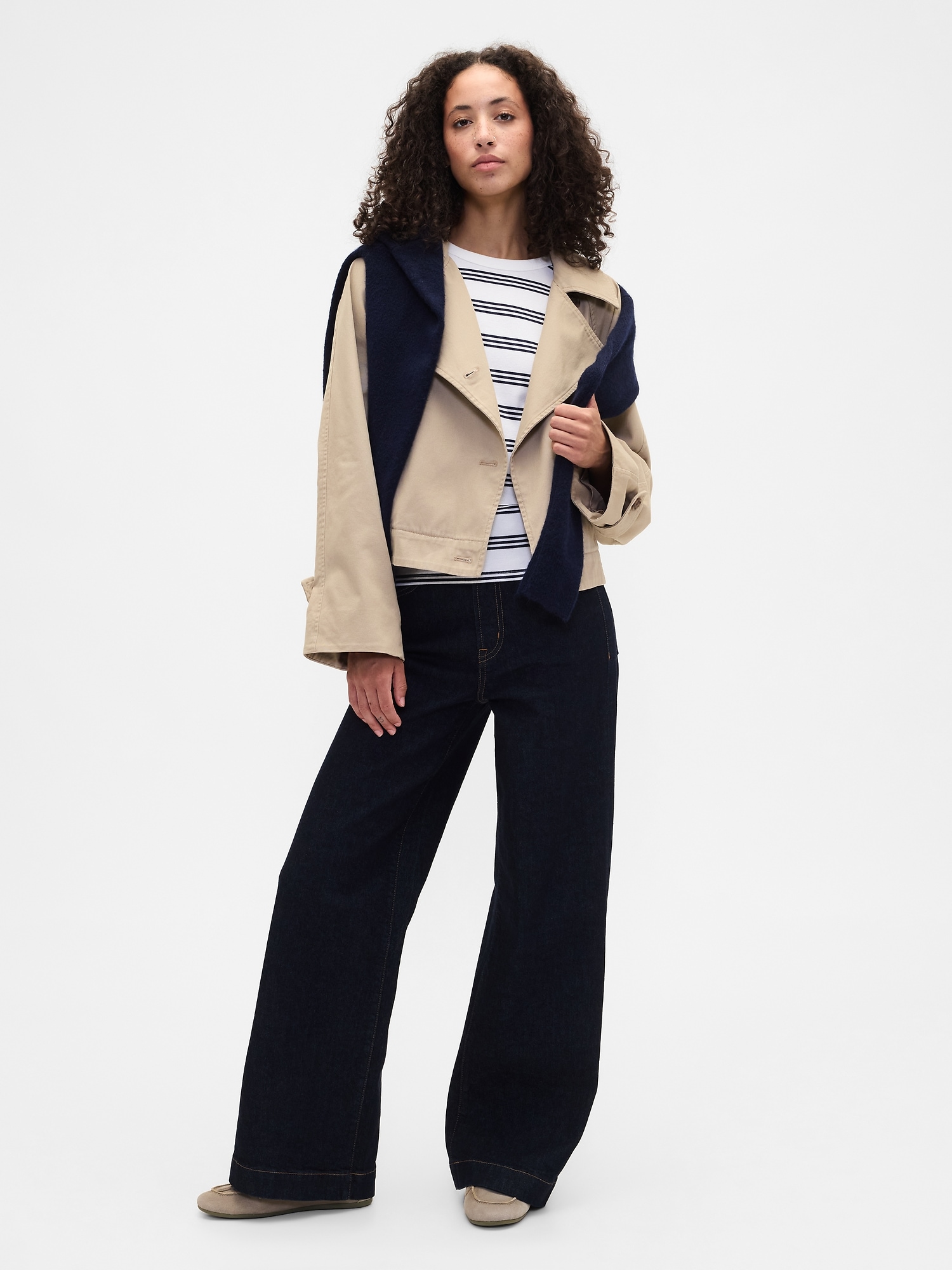 Gap Factory Ribbed Stripe Crewneck T-shirt In Pattern