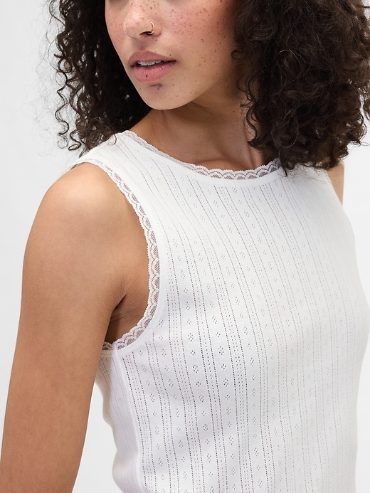 Image number 4 showing, Sleeveless Pointelle Top