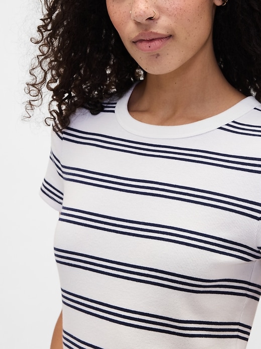 Image number 4 showing, Ribbed Stripe Crewneck T-Shirt