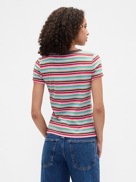 Image number 2 showing, Ribbed Stripe Crewneck T-Shirt