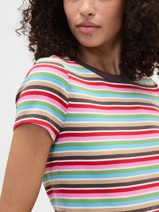 Image number 4 showing, Ribbed Stripe Crewneck T-Shirt