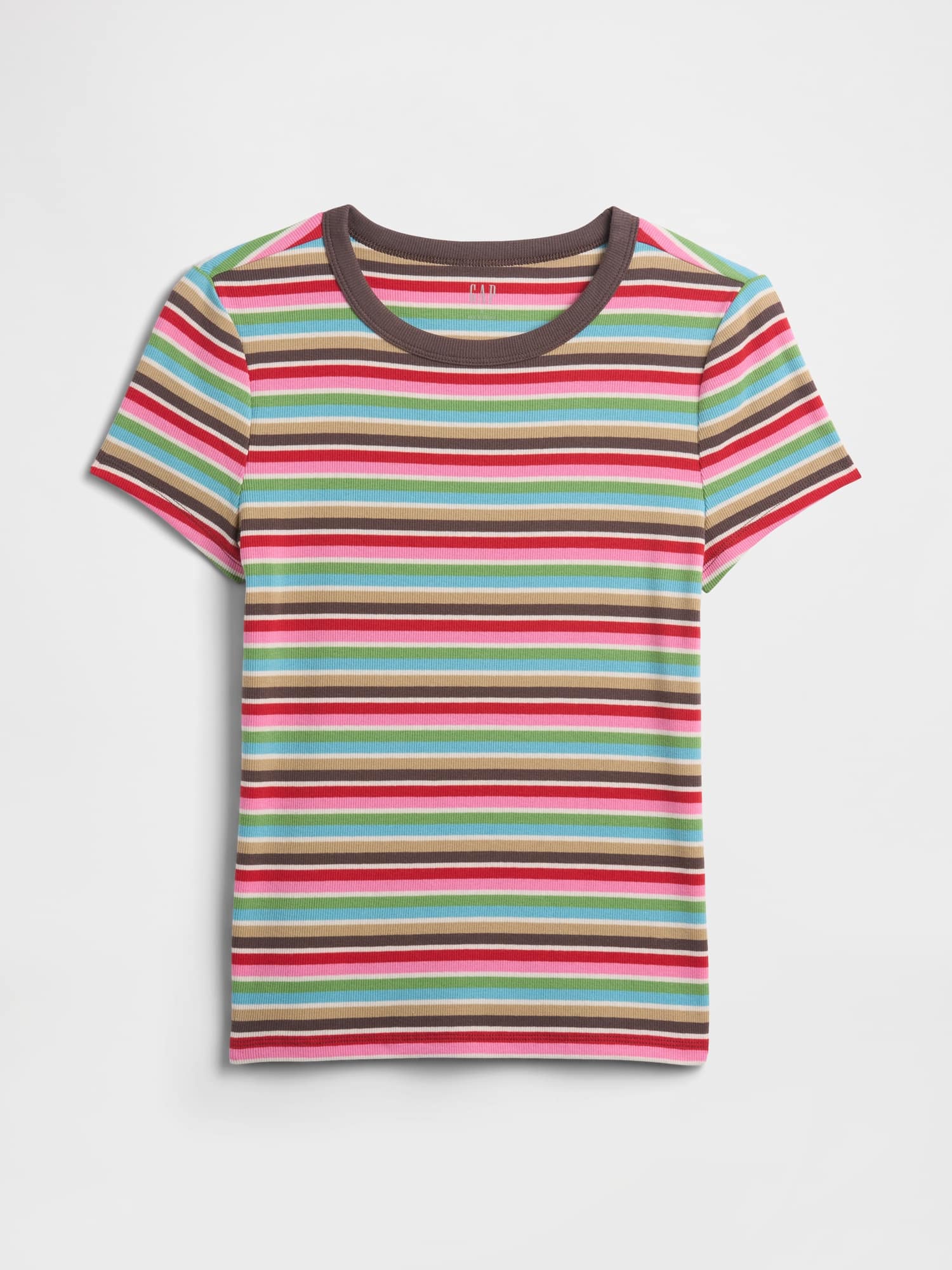 Gap Factory Ribbed Stripe Crewneck T-shirt In Multi