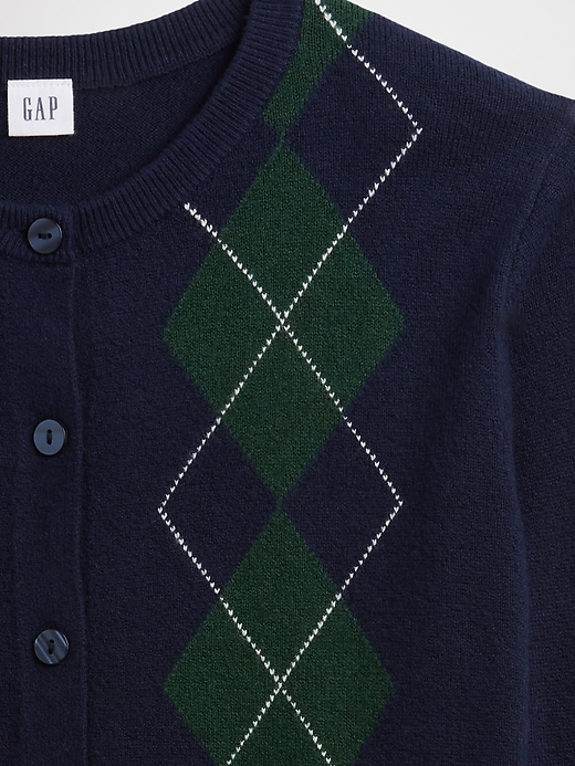 Image number 4 showing, CashSoft Argyle Crewneck Cardigan