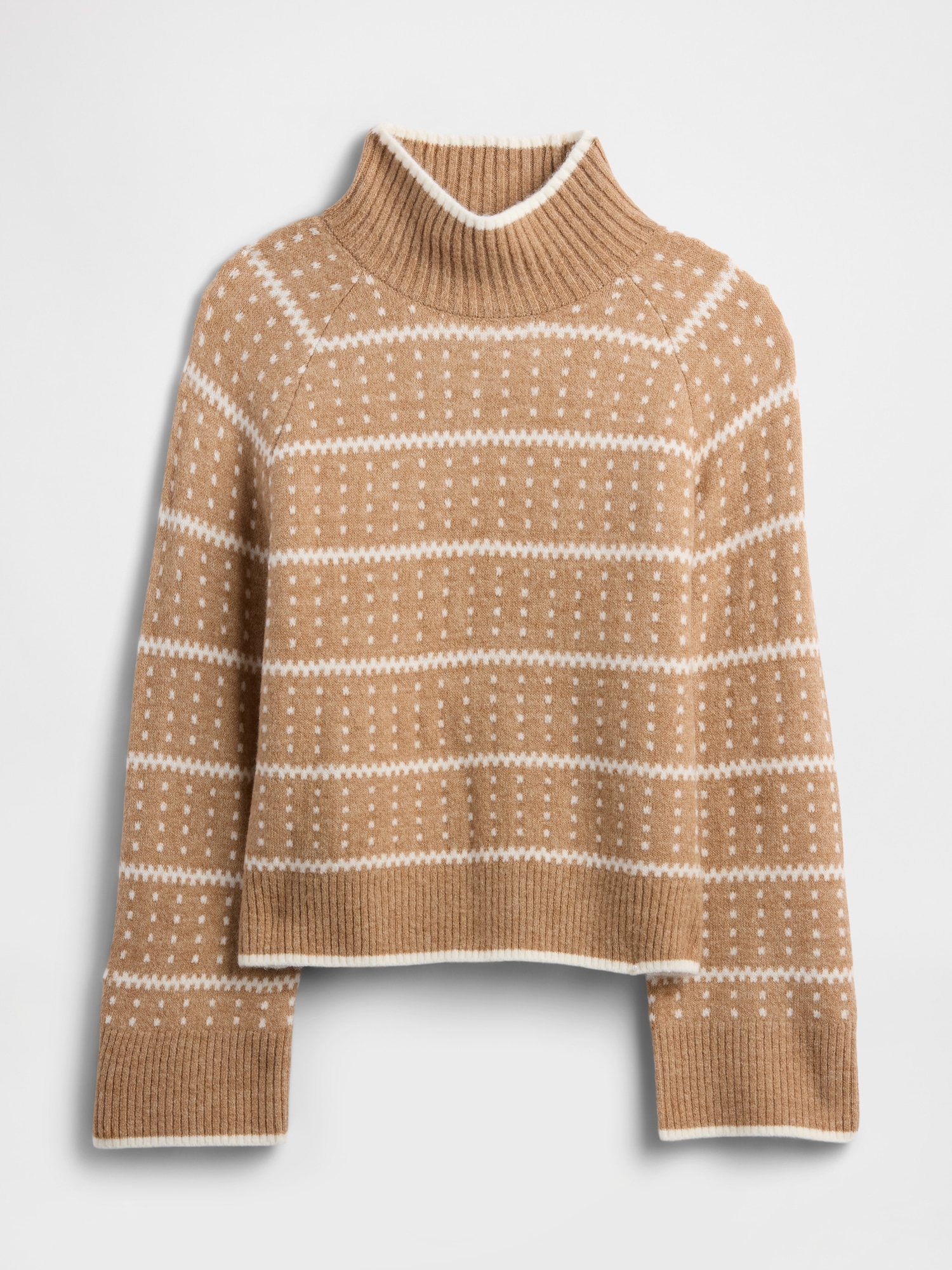 Gap Factory Relaxed Fair Isle Mockneck Sweater In Brown