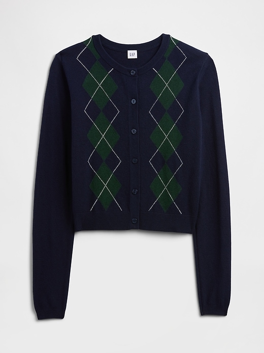 Image number 5 showing, CashSoft Argyle Crewneck Cardigan
