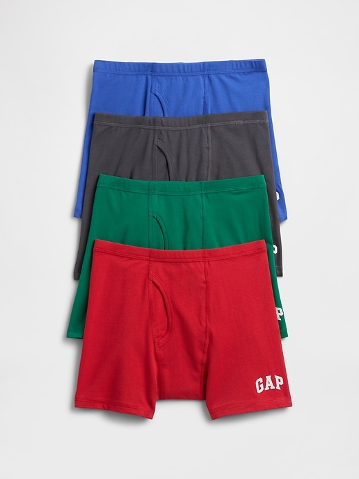 Image number 1 showing, Kids Gap Logo Boxer Briefs (4-Pack)