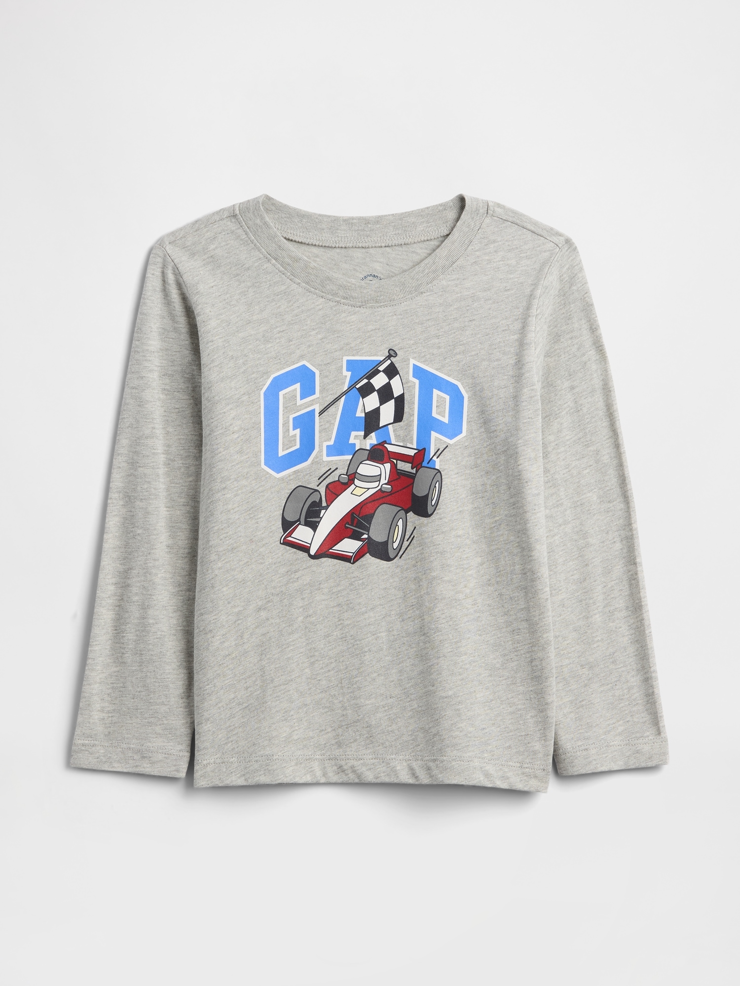 babyGap Logo T-Shirt - Gray And White Marl Racecar