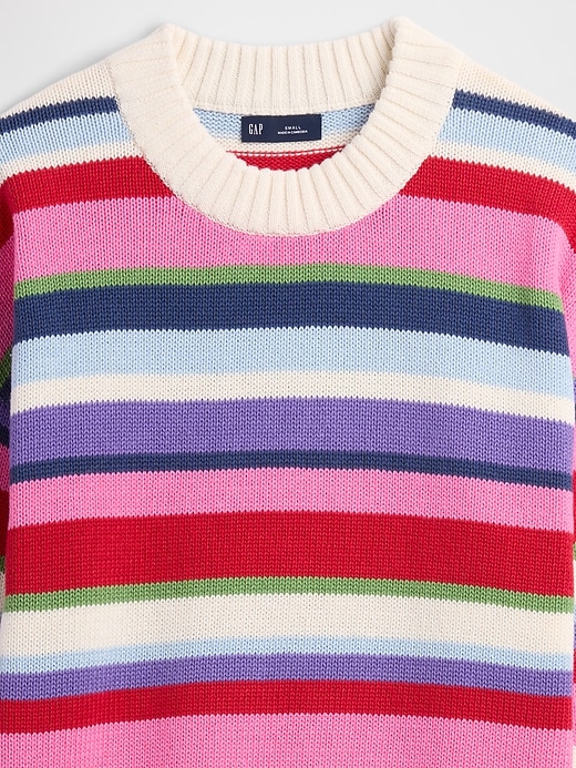 Image number 4 showing, Relaxed Stripe Cropped Sweater
