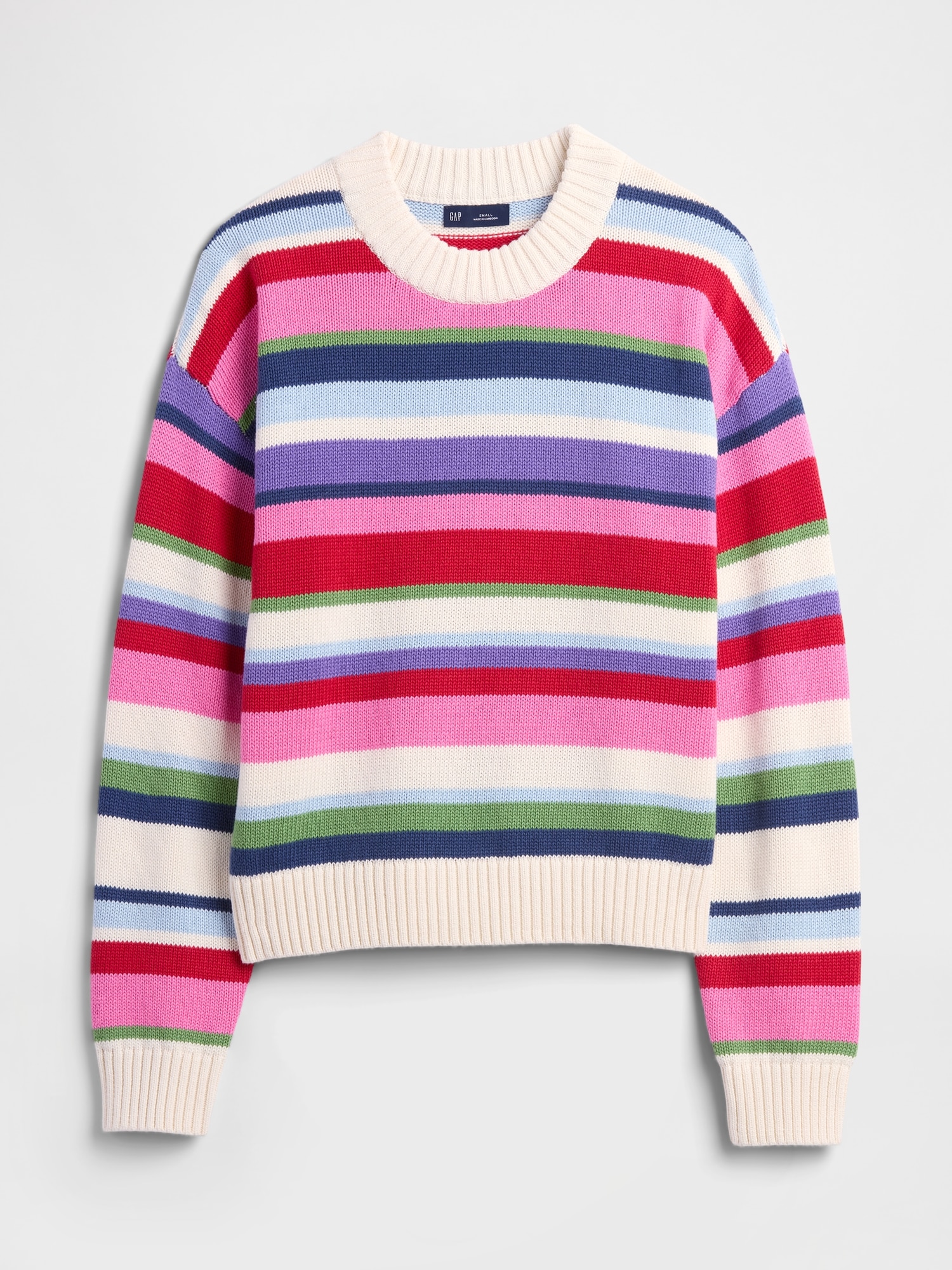 Gap Factory Relaxed Stripe Cropped Sweater In Multi