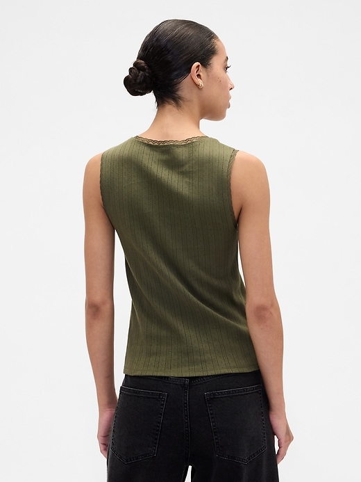 Image number 2 showing, Sleeveless Pointelle Top