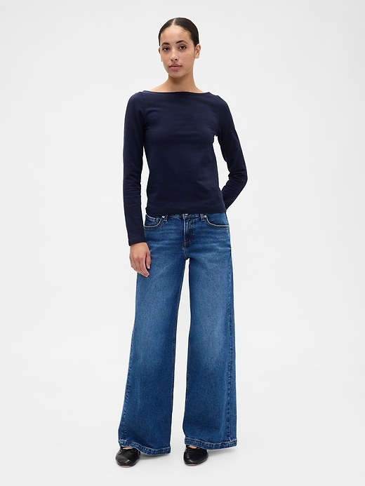 Image number 3 showing, Stretch Jersey Boatneck T-Shirt