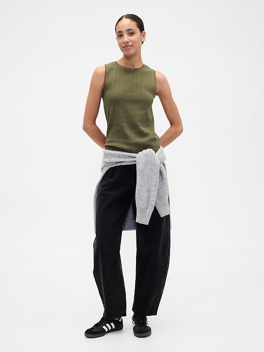 Image number 3 showing, Sleeveless Pointelle Top