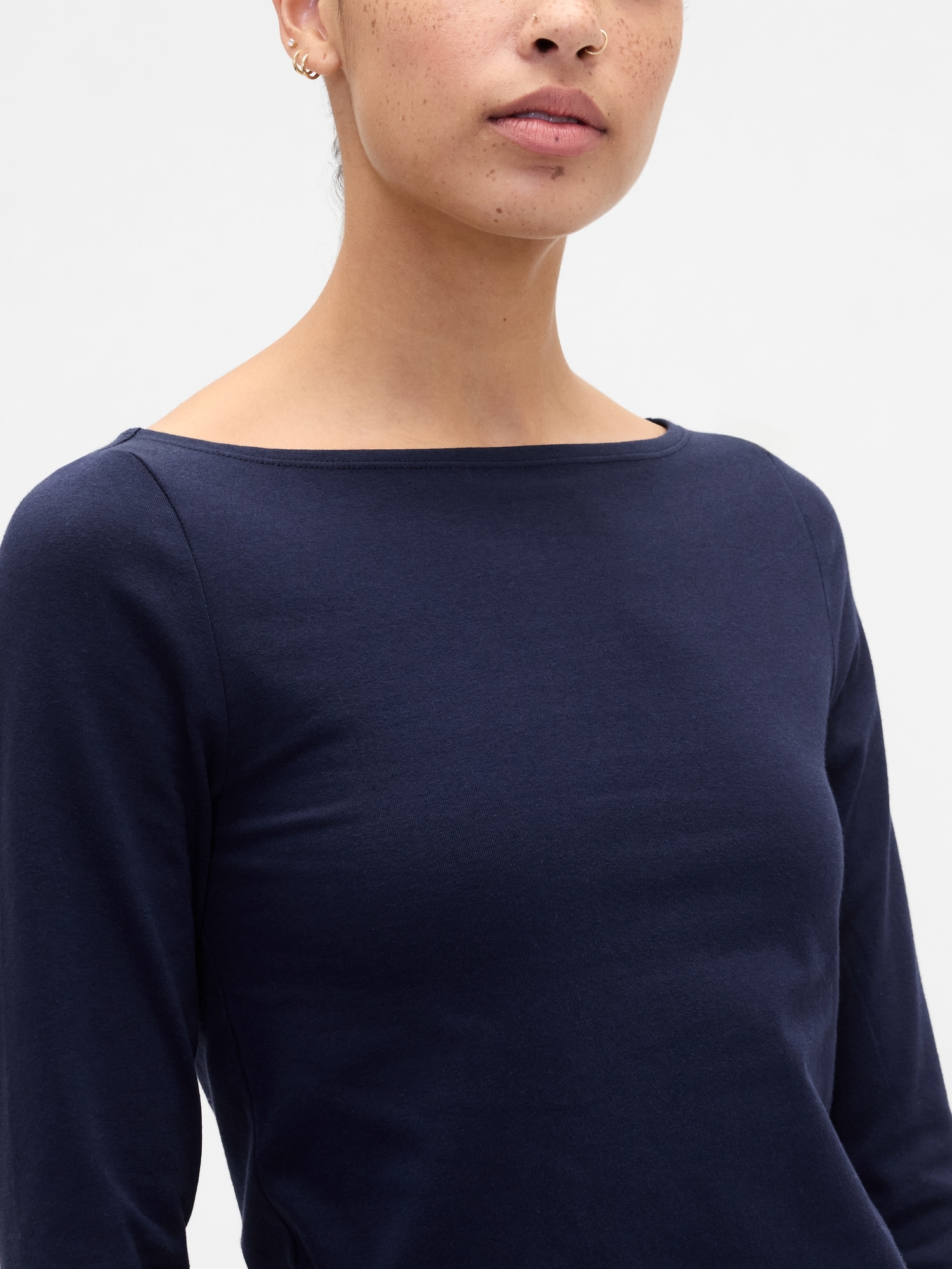 Gap Factory Stretch Jersey Boatneck T-shirt In Blue