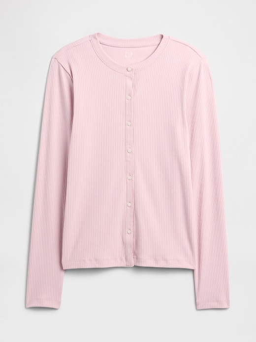 Image number 5 showing, Ribbed Button-Up Top