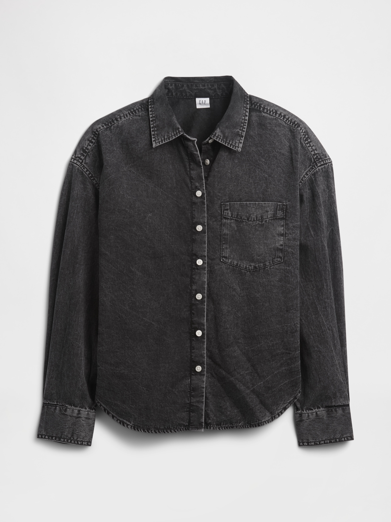 Gap Factory Denim Big Shirt In Black