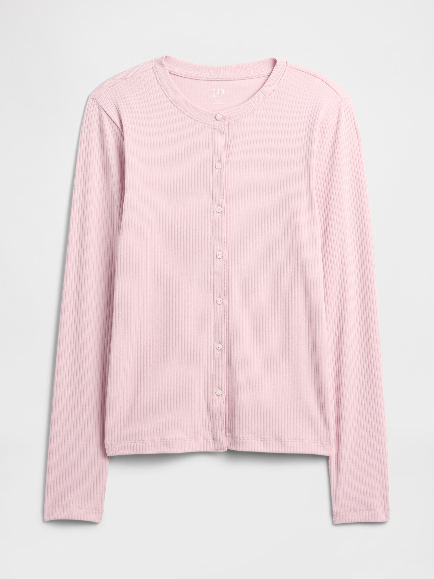 Gap Factory Ribbed Button-up Top In Pink