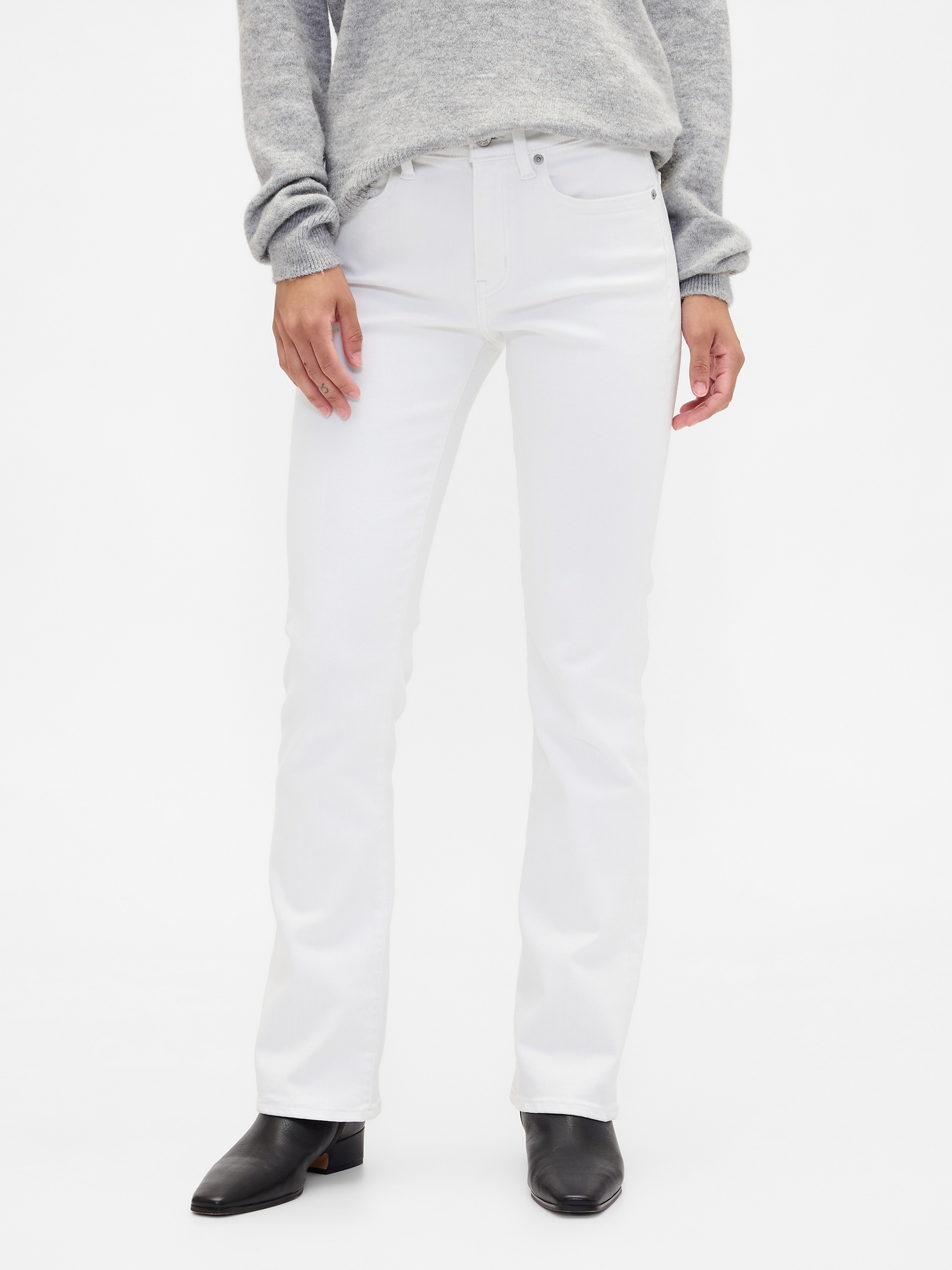 Gap Factory Mid Rise Universal Baby Boot Jeans In White