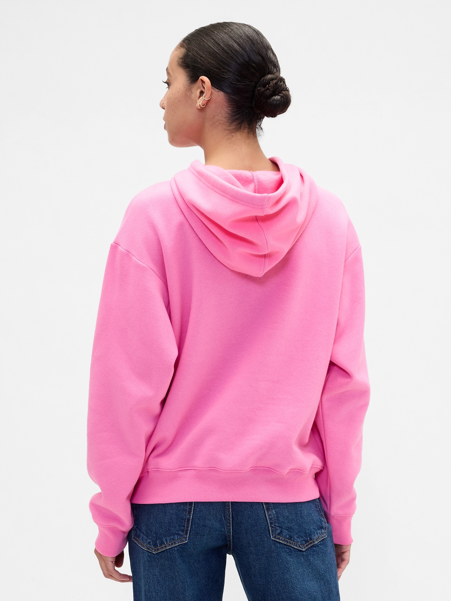 Gap Factory Relaxed Gap Logo Hoodie In Pink