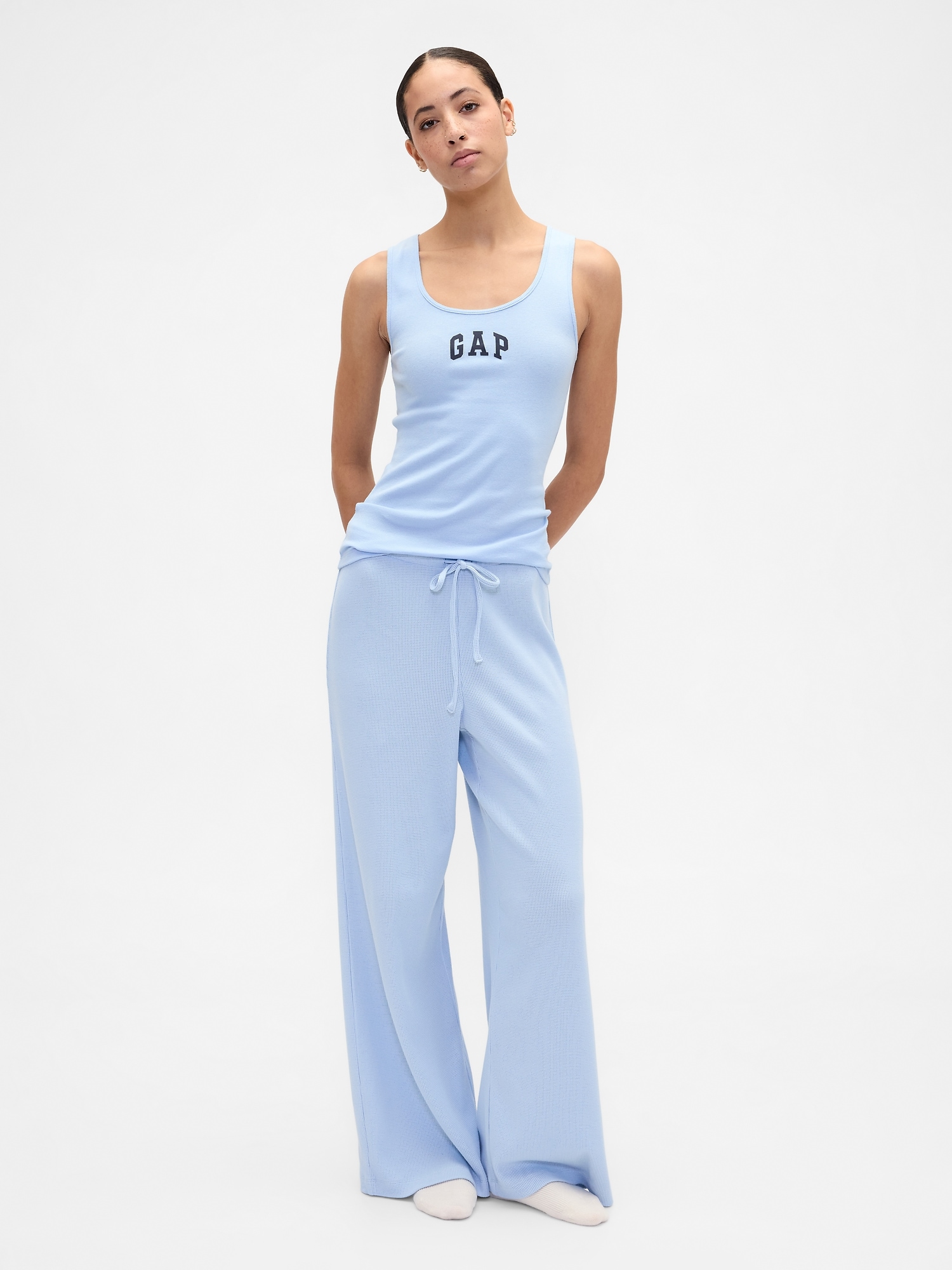 Gap Factory Gap Logo Ribbed Tank Top In Blue