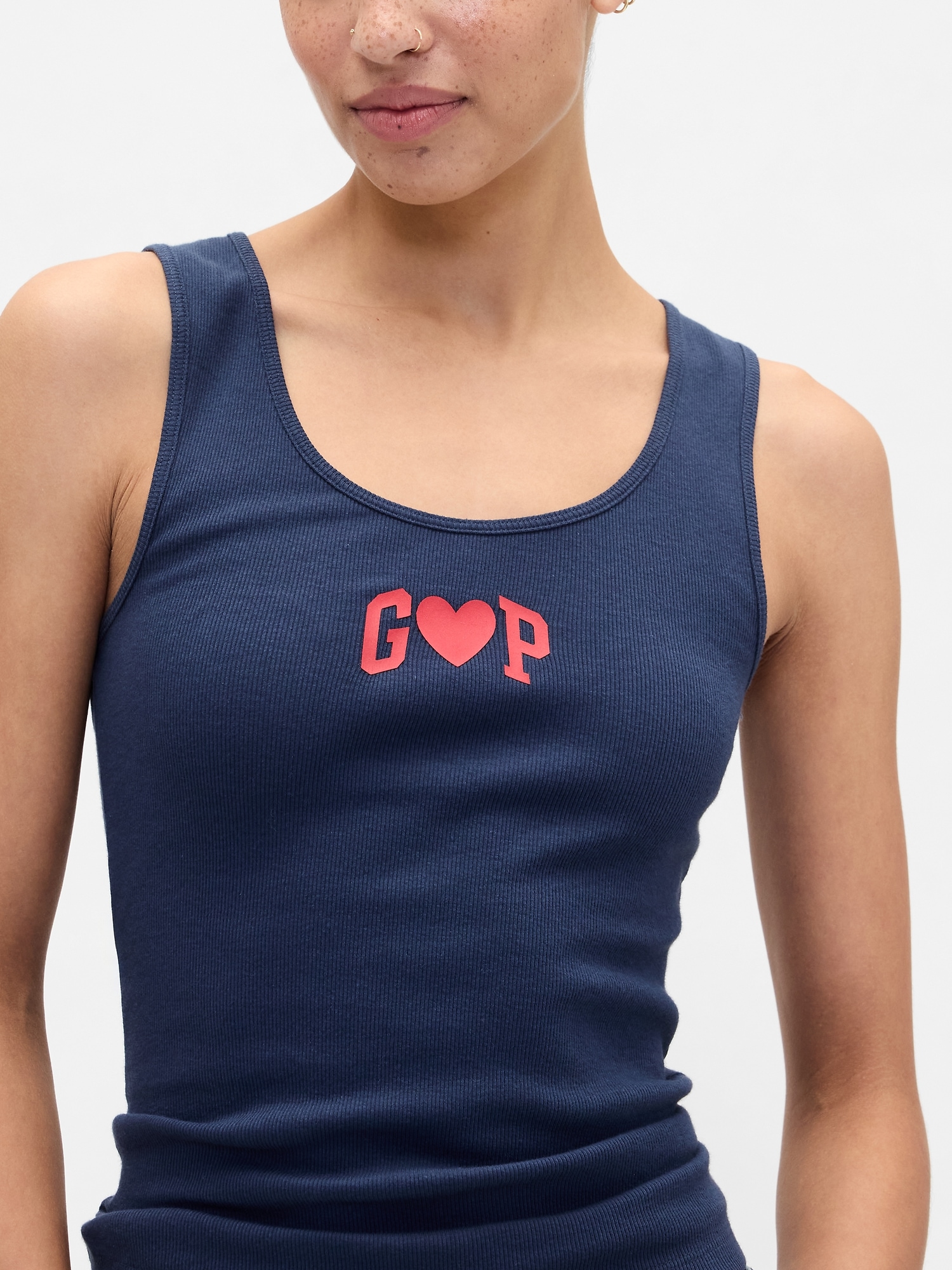 Gap Factory Gap Logo Ribbed Tank Top In Blue