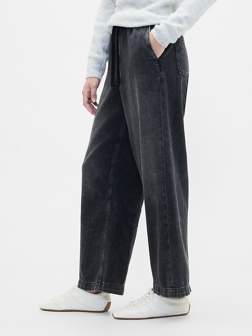 Image number 3 showing, High Rise Pull-On Wide-Leg Jeans