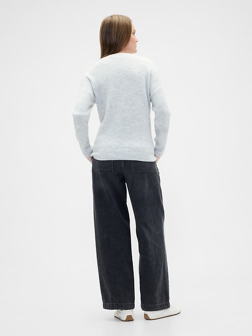 Image number 4 showing, High Rise Pull-On Wide-Leg Jeans
