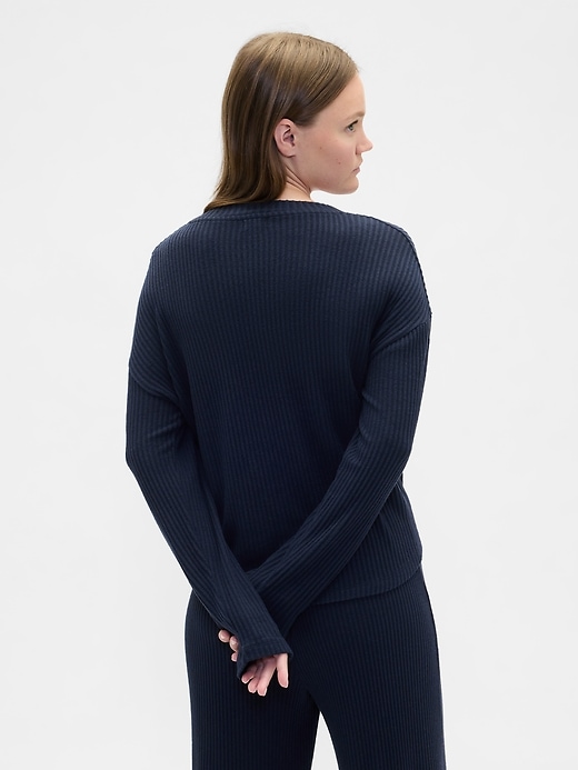Image number 2 showing, Relaxed Ribbed PJ Top