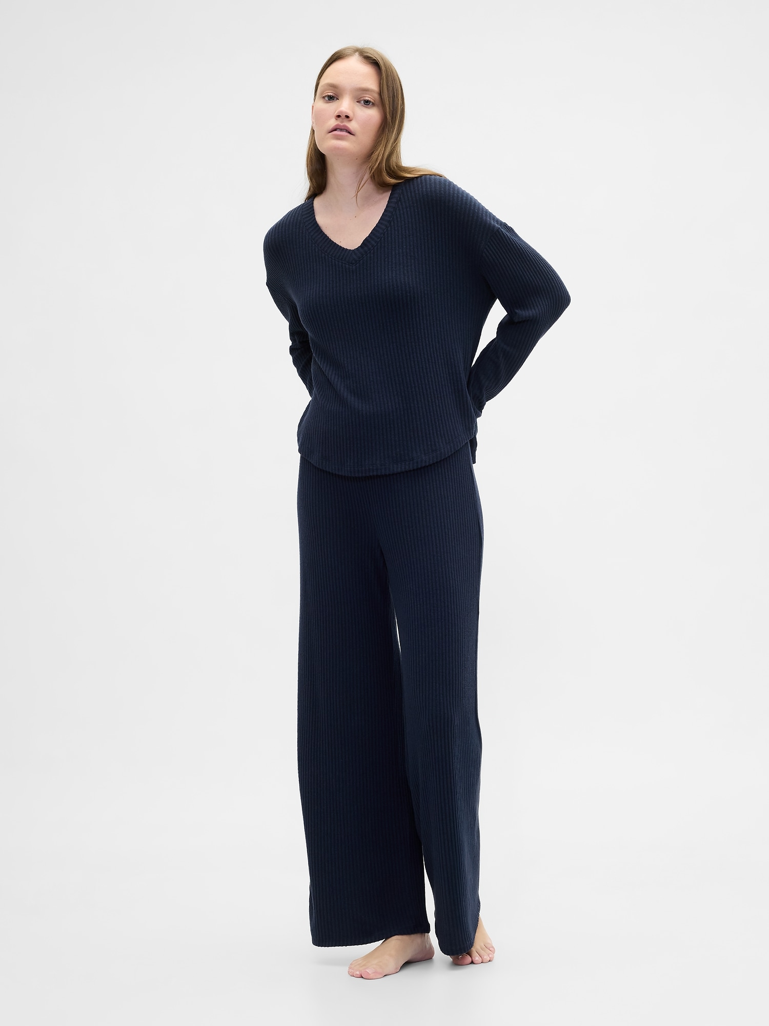 Gap Factory Relaxed Ribbed Pj Top In Blue