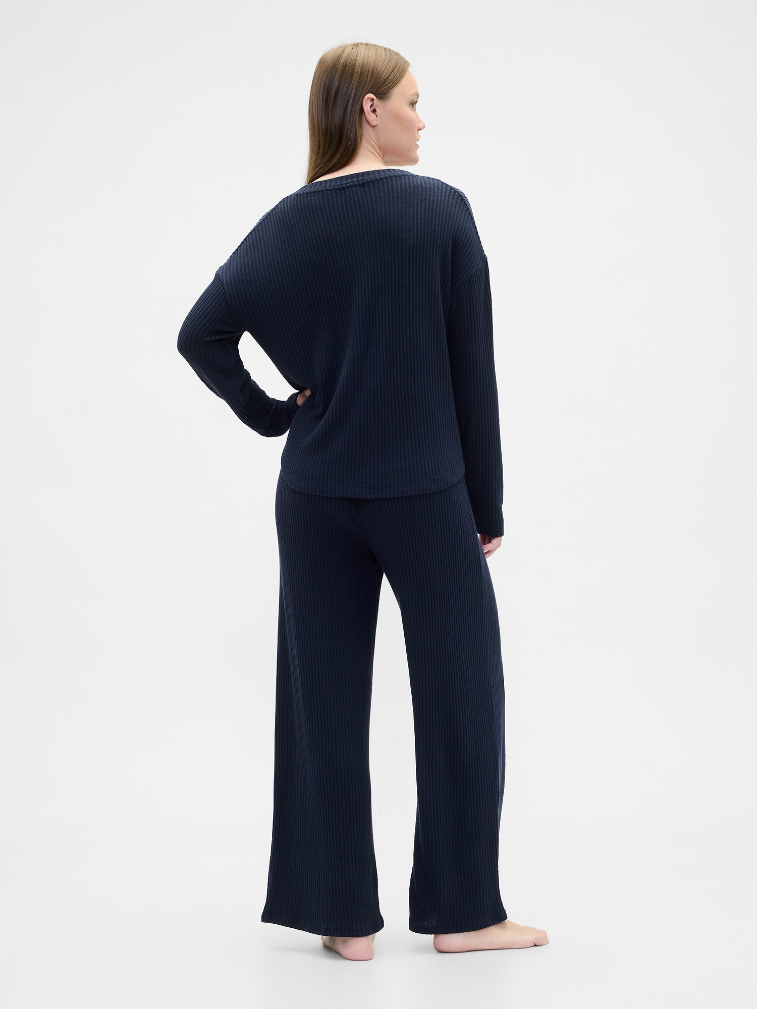 Gap Factory Relaxed Wide-leg Pj Pants In Blue