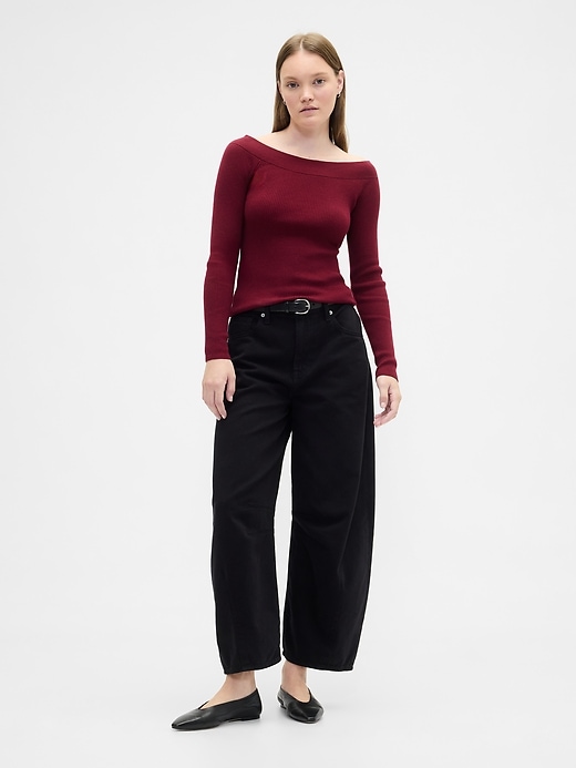 Image number 3 showing, CashSoft Off-Shoulder Sweater