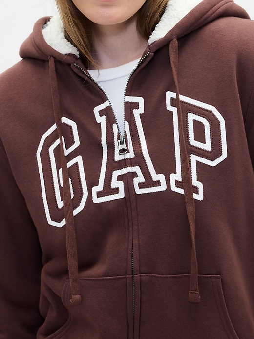 Image number 4 showing, Relaxed Gap Logo Sherpa-Lined Zip Hoodie