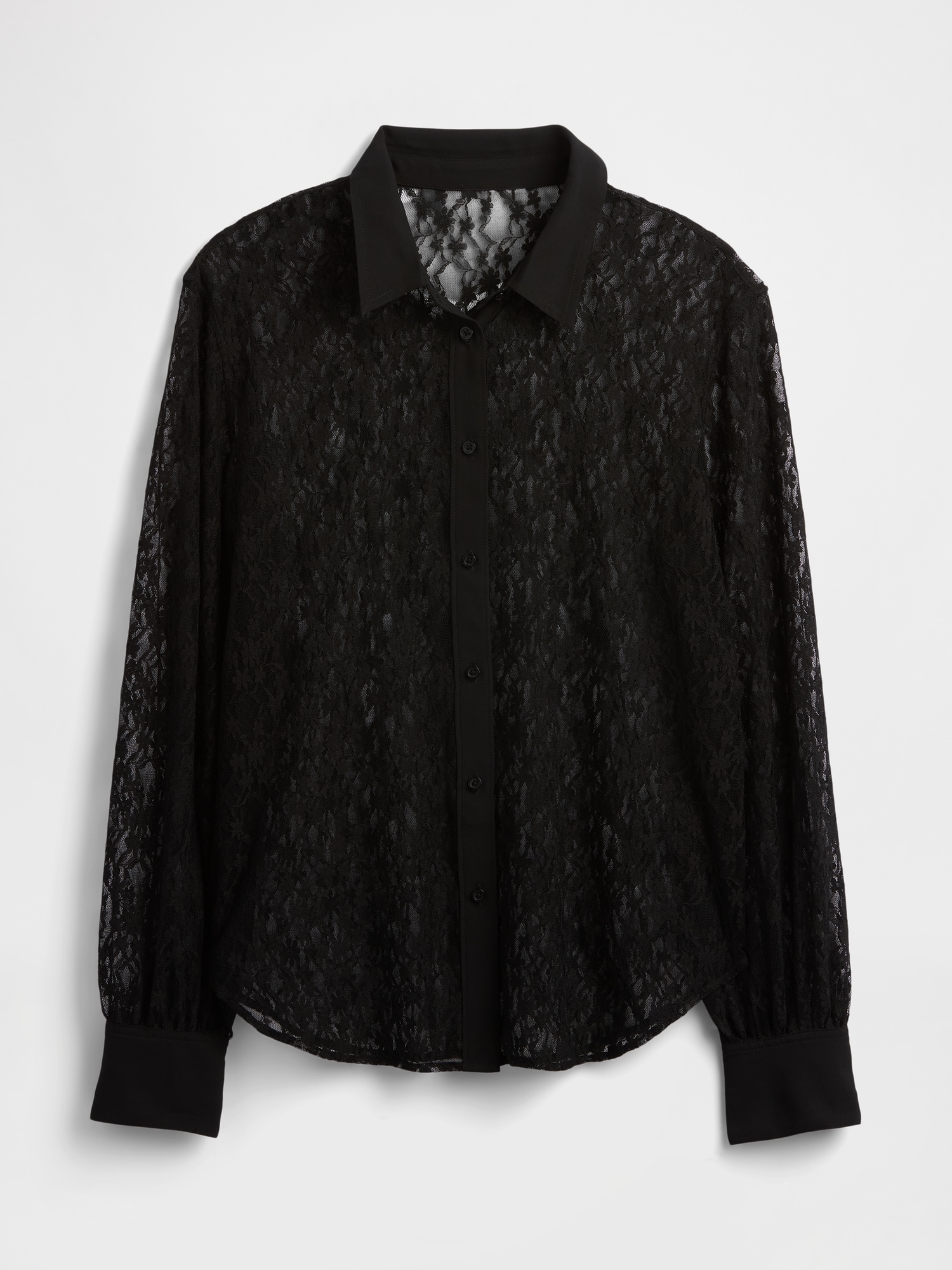 Gap Factory Relaxed Sheer Lace Shirt In Black