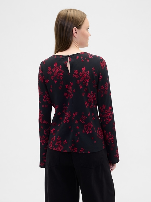 Image number 2 showing, Bell Sleeve Boatneck Top