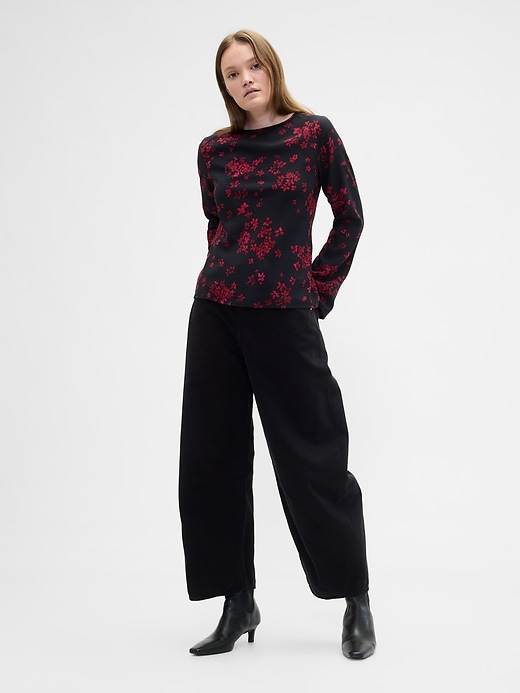 Image number 3 showing, Bell Sleeve Boatneck Top