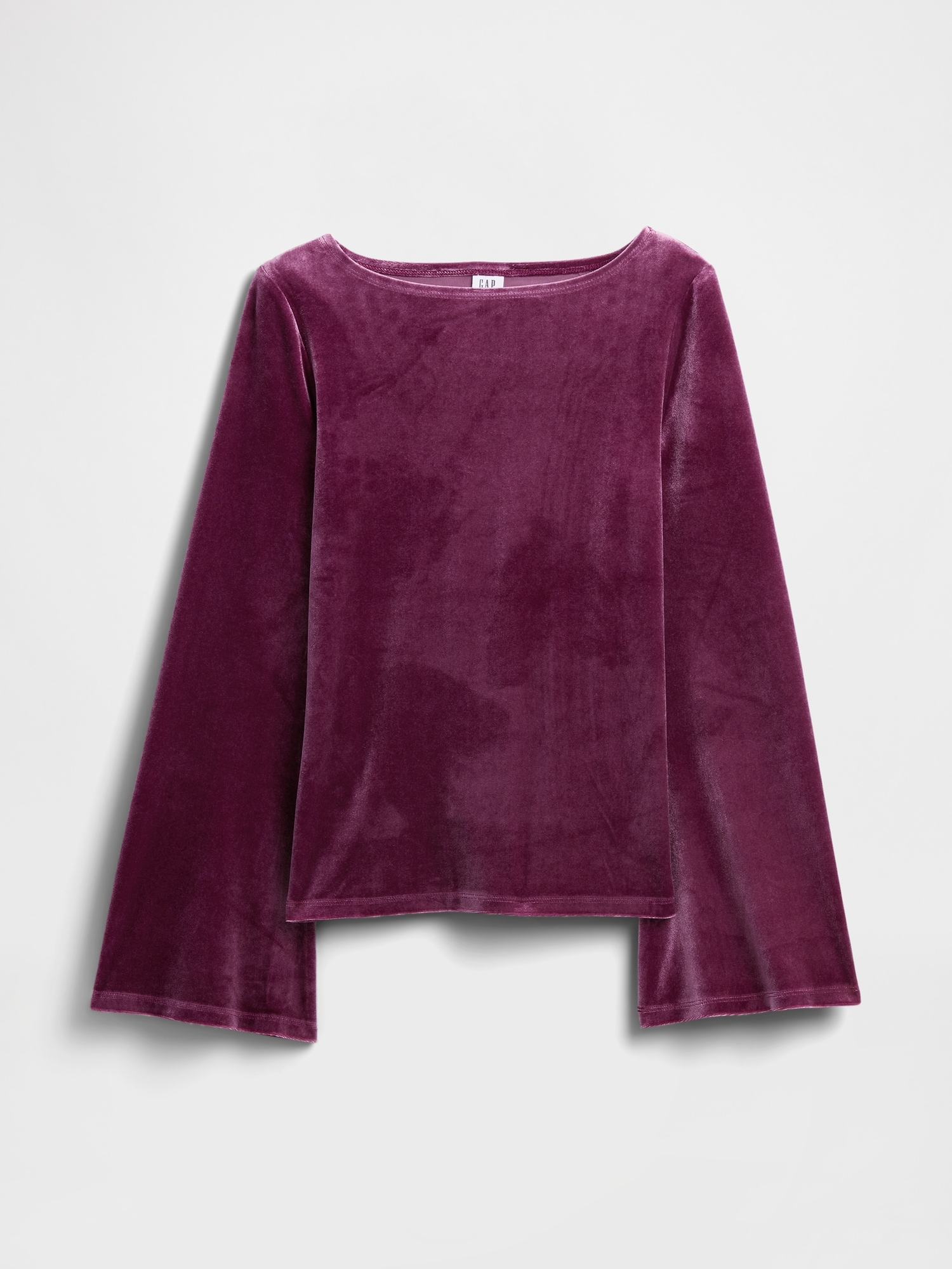 Gap Factory Velour Bell Sleeve Boatneck T-shirt In Purple
