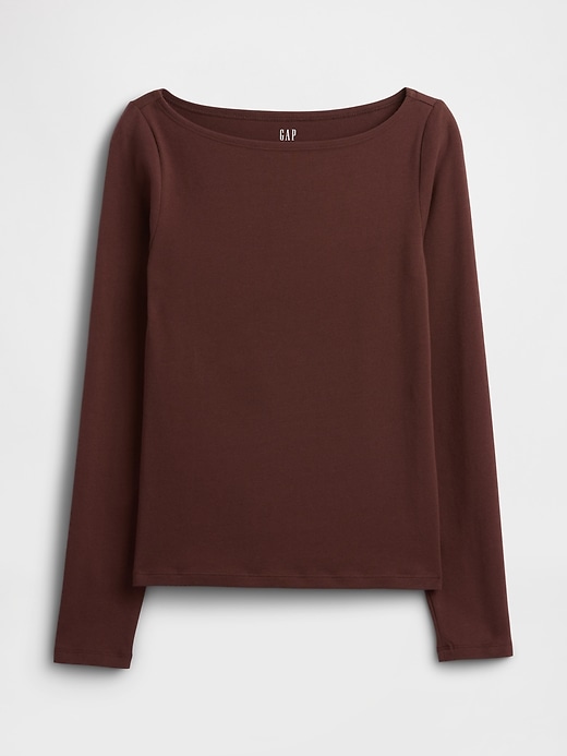 Image number 5 showing, Stretch Jersey Boatneck T-Shirt