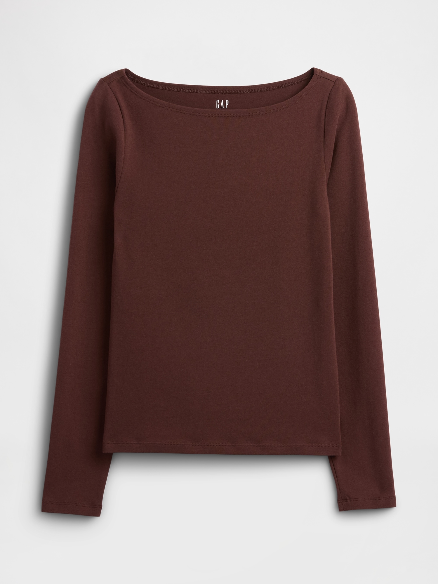 Gap Factory Stretch Jersey Boatneck T-shirt In Brown