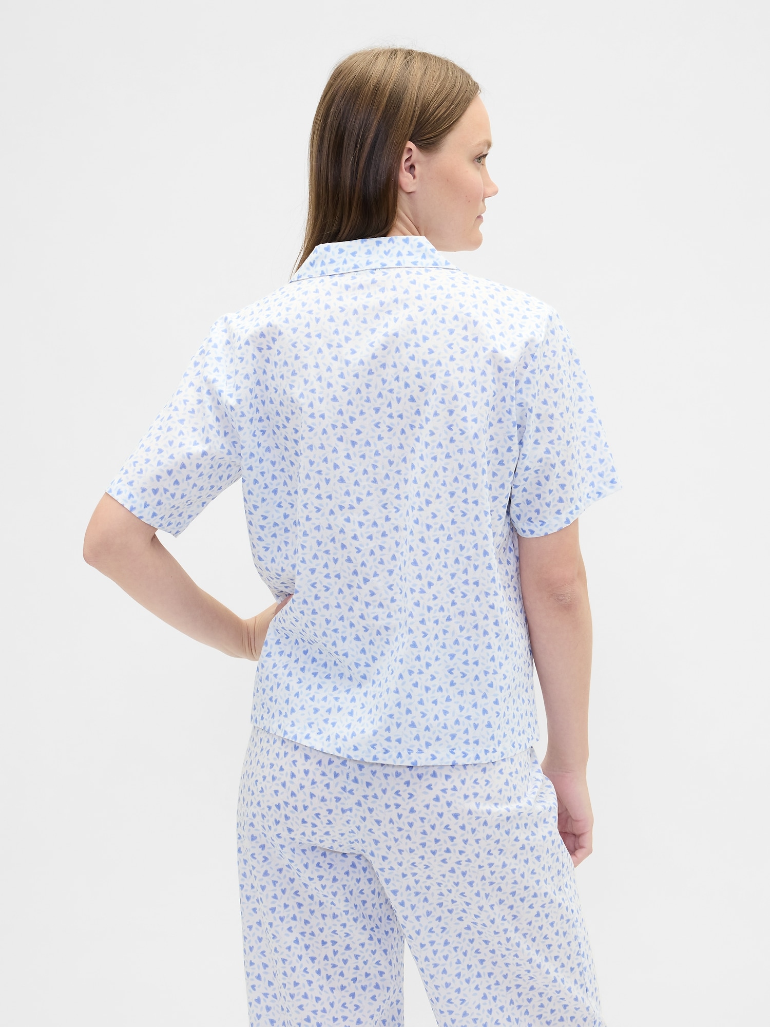 Gap Factory Print Poplin Pj Shirt In Blue